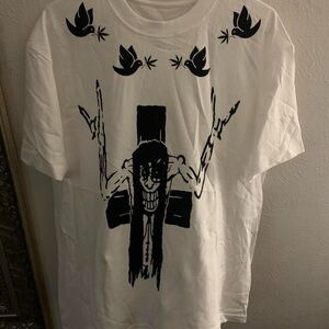 & Other Stories White Graphic Tee with Black Design